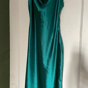 Satin Green Midi Dress